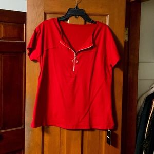 Flamingo zip front t shirt size L